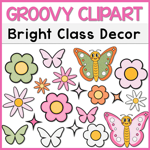 Bright Vintage Classroom Decor | Groovy Clipart - Varsity Patch Clipart
