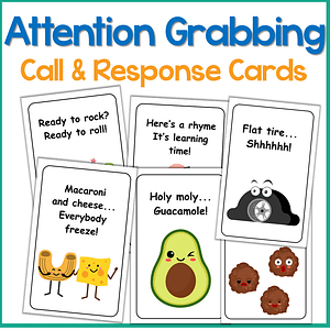 Printable Attention Grabbing Phrase Cards | Call and Response Classroom Cards