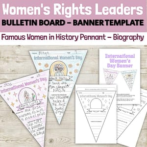 Famous Women in History Pennant - Biography Template